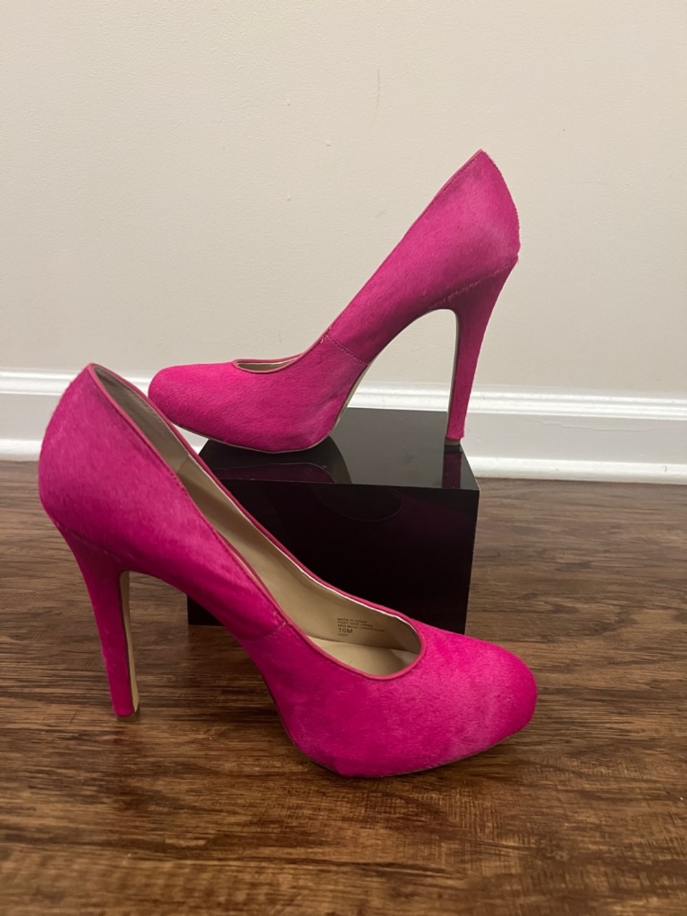 INC International Concepts Hot Pink Calf Fur Platform Stiletto Pumps - Picture 8 of 11